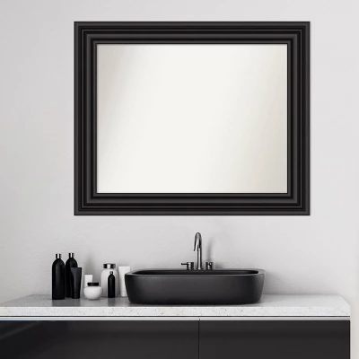34" X 28" Non-Beveled Colonial Bathroom Wall Mirror Black - Amanti Art 8 34" X 28" Non-Beveled Colonial Bathroom Wall Mirror Black - Amanti Art - Image 8