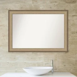 41" X 29" Non-Beveled Elegant Brushed Bathroom Wall Mirror Bronze - Amanti Art -Umbra Home Decor Shop GUEST b0a17041 be88 4536 8b45 dc7920a62367