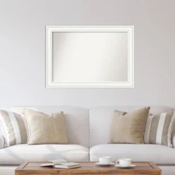 41" X 29" Non-Beveled Craftsman White Wood Wall Mirror - Amanti Art: Modern Rectangular, Includes Mounting Hardware -Umbra Home Decor Shop GUEST b0f9bf2f 0ab7 4aef 87be a90c97ac4ef4