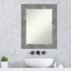 24" X 30" Non-Beveled Bridge Wood Bathroom Wall Mirror Gray - Amanti Art 13 24" X 30" Non-Beveled Bridge Wood Bathroom Wall Mirror Gray - Amanti Art -Umbra Home Decor Shop GUEST b113dbbe 5cdf 4814 8f63 c0183c0dd07d