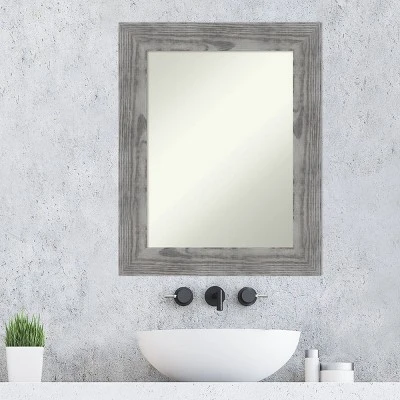24" X 30" Non-Beveled Bridge Wood Bathroom Wall Mirror Gray - Amanti Art 6 24" X 30" Non-Beveled Bridge Wood Bathroom Wall Mirror Gray - Amanti Art - Image 6