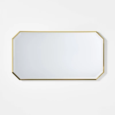 16"x30" Geometric Aluminum Metal Wall Mirror Brass - Threshold™ Designed With Studio McGee: Octagonal, No Assembly, Wall Mount 1 16"x30" Geometric Aluminum Metal Wall Mirror Brass - Threshold™ Designed With Studio McGee: Octagonal, No Assembly, Wall Mount