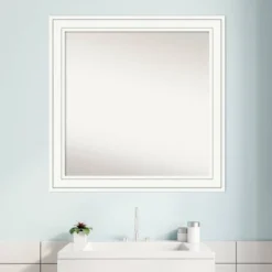 31" X 31" Non-Beveled Craftsman Wood Bathroom Wall Mirror White - Amanti Art -Umbra Home Decor Shop GUEST b16dfa94 8d52 412f b59f c522e5ae3ec6