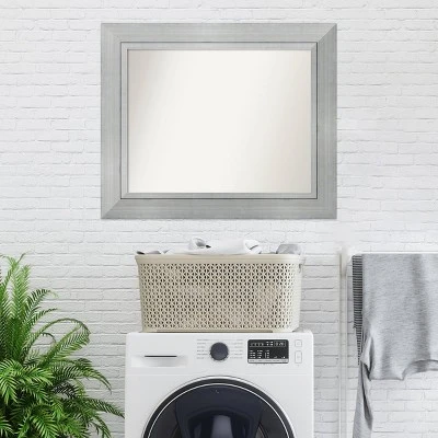 35" X 29" Non-Beveled Romano Silver Wood Bathroom Wall Mirror - Amanti Art 7 35" X 29" Non-Beveled Romano Silver Wood Bathroom Wall Mirror - Amanti Art - Image 7