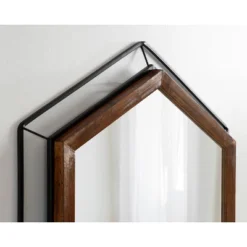 Kate & Laurel All Things Decor 28"x28" Wesman Framed Wall Mirror Walnut Brown : Modern Hexagon Shape, No Assembly Required -Umbra Home Decor Shop GUEST b21cafe2 21b6 46ea 960e 2d258cf3b06b
