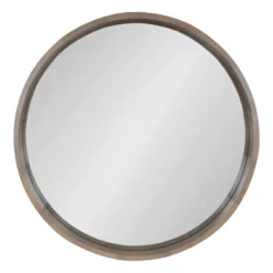 30" Hutton Round Wall Mirror Gray - Kate & Laurel All Things Decor -Umbra Home Decor Shop GUEST b265ab3e cbaa 43b2 917a 1c51a3dd09cb