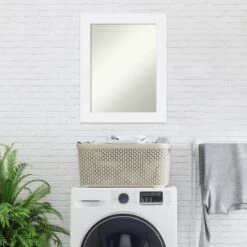 23" X 29" Non-Beveled Corvino Wood Bathroom Wall Mirror White - Amanti Art -Umbra Home Decor Shop GUEST b2935aaf 72e3 4ab2 a92e ef78d0edcac5