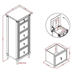 Magg 4 Drawer Jewelry Chest With Flip Up Mirror Antique White/Antique Gray Two Tone - HOMES: Inside + Out -Umbra Home Decor Shop GUEST b3328e74 eed4 4bcc 9540 9d9a24a82505