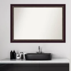 40" X 28" Non-Beveled Signore Bronze Wood Bathroom Wall Mirror - Amanti Art -Umbra Home Decor Shop GUEST b3a5dc28 f4b3 4f9f a3b8 575674e2c375