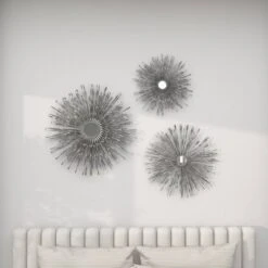 Set Of 3 Metal Sunburst Wall Decors With Mirror Accent - Olivia & May -Umbra Home Decor Shop GUEST b3e580e9 4952 4cbd 8e4d 88add6acc57c