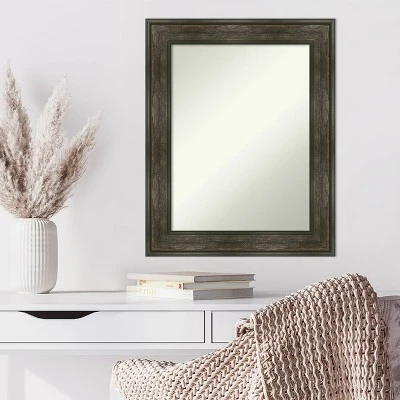 24" X 30" Non-Beveled Rail Rustic Char Wall Mirror - Amanti Art 5 24" X 30" Non-Beveled Rail Rustic Char Wall Mirror - Amanti Art - Image 5