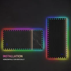 LED Bathroom Mirror RGB Backlight Front Lighted Anti-Fog Dimmable Wall Mounted Vanity Mirror Touch Control Adjustable Brightness 48 X 24inch -Umbra Home Decor Shop GUEST b5542ba7 d9b4 4190 977f 1aae3bc47613