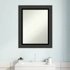 23" X 29" Non-Beveled Tuxedo Black Bathroom Wall Mirror - Amanti Art -Umbra Home Decor Shop GUEST b56fd607 8bc6 49e6 9164 ec3b53540917