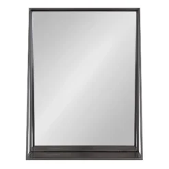 Lintz Metal Framed Decorative Wall Mirror With Shelf - Kate & Laurel All Things Decor