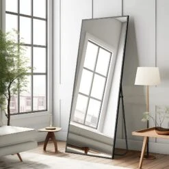 Guse Full Length Mirror, Aluminum Alloy Frame, Free Standing Or Wall Mounted - The Pop Home