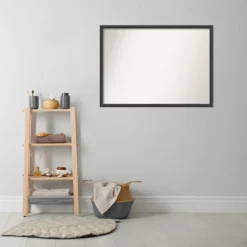40"x29" Non-Beveled Wood Bathroom Wall Mirror Black - Amanti Art: Modern Rectangle, Wall Mount, Includes Hardware -Umbra Home Decor Shop GUEST b5ccc7c7 d455 4fa9 b5cd c6f00b64bfd3
