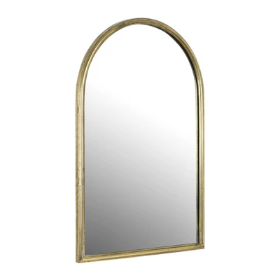 Arched Metal Wall Mirror Gold - Storied Home 3 Arched Metal Wall Mirror Gold - Storied Home - Image 3