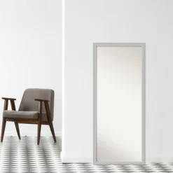 27" X 63" Non-Beveled Low Luster Silver Wood Full Length Floor Leaner Mirror - Amanti Art -Umbra Home Decor Shop GUEST b730491c 9fb3 4e1a a079 1358163eb34e