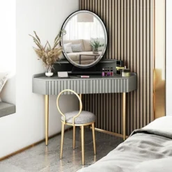 Costway Hollywood Vanity Lighted Makeup Mirror Remote Control 4 Color Dimming Black/Gold/White -Umbra Home Decor Shop GUEST b739b66c 275b 4245 a6b8 11e4189b050b