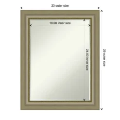 Amanti Art Vegas Silver Petite Bevel Wood Bathroom Wall Mirror 28.75 X 22.75 In. -Umbra Home Decor Shop GUEST b76c822f e5bb 4c43 8a4b c9079b5eba7e