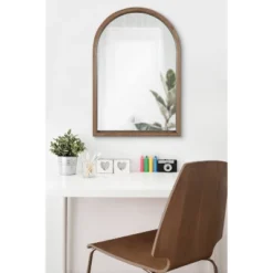 20" X 30" Hutton Wood Framed Arch Decorative Wall Mirror Rustic Brown - Kate & Laurel All Things Decor -Umbra Home Decor Shop GUEST b7c155af 0925 46dd aab8 42ac5447e370