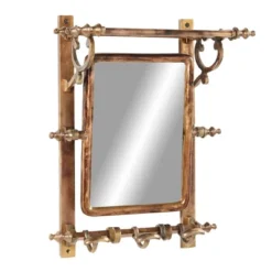 15" X 20" Bathroom Wall Rack With Hooks And Rectangular Mirror - Olivia & May -Umbra Home Decor Shop GUEST b7c2ed7a 4117 4c98 bc70 d0d21186e15e