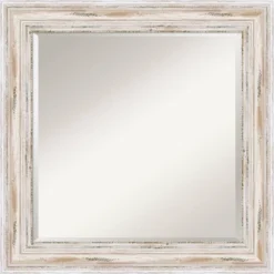Alexandria White Wash Framed Wall Mirror - Amanti Art