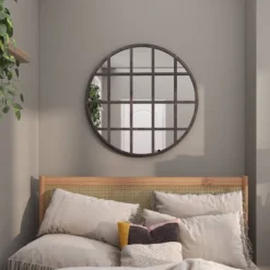 Metal Wall Mirror With Grid Frame Black - CosmoLiving By Cosmopolitan -Umbra Home Decor Shop GUEST b8306360 3481 45c1 a7a6 e079d4978626