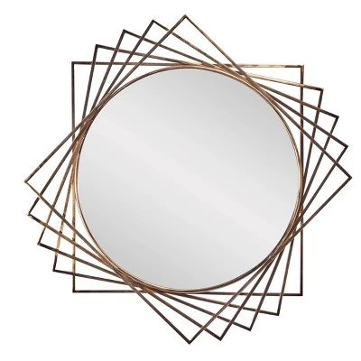 Metal Geometric Wall Mirror - Olivia & May 6 Metal Geometric Wall Mirror - Olivia & May - Image 6