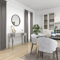 Glam Mirror And Wood Patterned Console Table Silver - Olivia & May -Umbra Home Decor Shop GUEST b873e986 068f 449b a304 d9d422405b3b