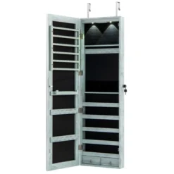 Tangkula Wall Or Door Mounted Jewelry Armoire With 47.5" Full Length Mirror Lockable Cabinet With 2 LED Lights 2 Drawers Over The Door Navy 10 Tangkula Wall Or Door Mounted Jewelry Armoire With 47.5" Full Length Mirror Lockable Cabinet With 2 LED Lights 2 Drawers Over The Door Navy -Umbra Home Decor Shop GUEST b8a94d39 c26e 4958 9a7f fc38e335f9e8