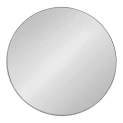 28" Rollo Round Wall Mirror Silver - Kate & Laurel All Things Decor