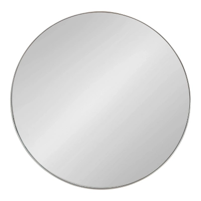 28" Rollo Round Wall Mirror Silver - Kate & Laurel All Things Decor 1 28" Rollo Round Wall Mirror Silver - Kate & Laurel All Things Decor