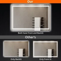 Large Bathroom Mirror With LED Lights, LED Vanity Mirror For Bathroom, 3 Adjustable Colors Of Lights, Anti-Fog, Backlit + Front Lit, Stepless Dimming -Umbra Home Decor Shop GUEST b9469efd 50e1 45d6 a53f 2123fc4fd802