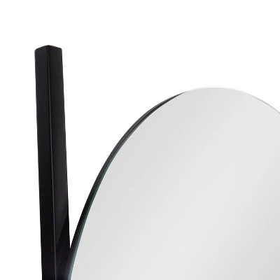 18" X 67" Noka Mirror Leaning Ladder Black - Kate & Laurel All Things Decor 2 18" X 67" Noka Mirror Leaning Ladder Black - Kate & Laurel All Things Decor - Image 2