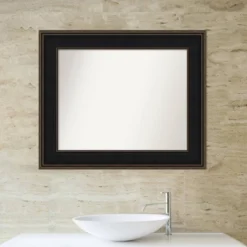 36" X 30" Non-Beveled Mezzanine Wood Bathroom Wall Mirror Espresso Brown - Amanti Art -Umbra Home Decor Shop GUEST b98756b5 ec1d 4423 a222 3bfb190716bc