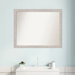 31" X 25" Non-Beveled Marred Wood Bathroom Wall Mirror Silver - Amanti Art 15 31" X 25" Non-Beveled Marred Wood Bathroom Wall Mirror Silver - Amanti Art -Umbra Home Decor Shop GUEST b9e4882c 745b 47cf 98f7 86aba907e83e