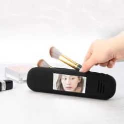 Unique Bargains Travel Silicone Makeup Brush Bag With Mirror