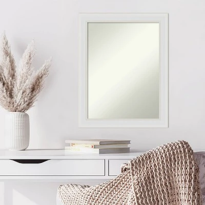 22" X 28" Non-Beveled Flair Soft White Narrow Wall Mirror - Amanti Art 5 22" X 28" Non-Beveled Flair Soft White Narrow Wall Mirror - Amanti Art - Image 5