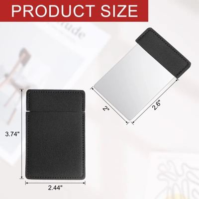 Unique Bargains Stainless Steel Pocket Travel PU Leather Mini Mirror 1 Unique Bargains Stainless Steel Pocket Travel PU Leather Mini Mirror