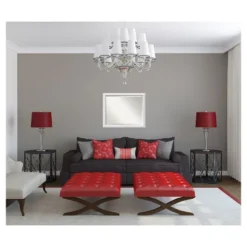 32" X 26" Blanco Wood Framed Wall Mirror White - Amanti Art -Umbra Home Decor Shop GUEST bbc21df5 8ed1 499f b1af 630e4666adc1