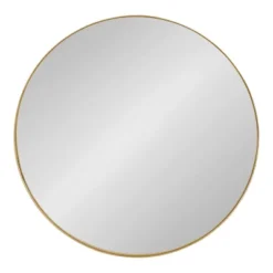 28" Rollo Round Wall Mirror Gold - Kate & Laurel All Things Decor