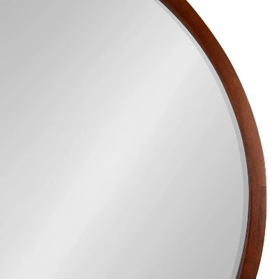 30" McLean Round Wall Mirror Walnut Brown - Kate & Laurel All Things Decor 2 30" McLean Round Wall Mirror Walnut Brown - Kate & Laurel All Things Decor - Image 2