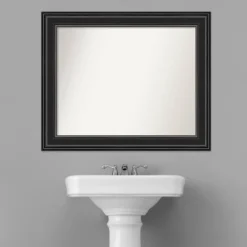 34" X 28" Non-Beveled Ridge Black Bathroom Wall Mirror - Amanti Art 14 34" X 28" Non-Beveled Ridge Black Bathroom Wall Mirror - Amanti Art -Umbra Home Decor Shop GUEST bcf2786a 4e36 4703 b0cc a2663336c62c