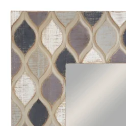Wood Wall Mirror With Diamond Pattern Beige - Olivia & May -Umbra Home Decor Shop GUEST bd7c7a24 7502 45c6 94da 1668f48fb993