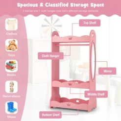 Costway Kids Dress Up Storage Hanging Armoire Dresser Pretend Costume Closet W/ Mirror -Umbra Home Decor Shop GUEST bda4e1fc 1a12 4fa9 b758 dbc376d11c9d