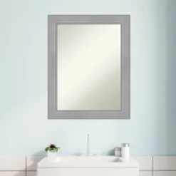 22" X 28" Non-Beveled Vista Brushed Nickel Bathroom Wall Mirror - Amanti Art -Umbra Home Decor Shop GUEST be60e3c4 b190 4b39 8d0d d2d32cf49350