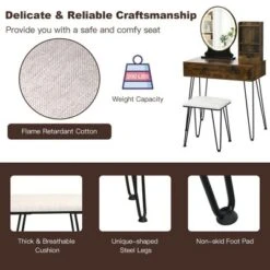 Costway Vanity Table Set Lighted Mirror Storage Drawer Shelf Cushion Stool 16 Costway Vanity Table Set Lighted Mirror Storage Drawer Shelf Cushion Stool -Umbra Home Decor Shop GUEST be9593c1 901c 4fe9 b748 ddd7a8d6de0d