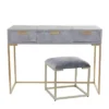 Contemporary Wood Console Table Dressing Table Desk With Mirror And Stool Set - Olivia & May