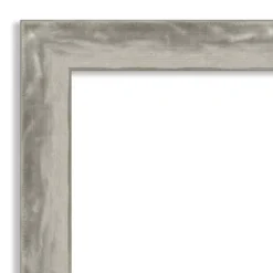 Amanti Art Waveline Silver Narrow Petite Bevel Bathroom Wall Mirror 28.5 X 22.5 In.